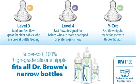 dr brown nipple level 1|Dr. Browns Level 1 Narrow Baby Bottle Silicone。